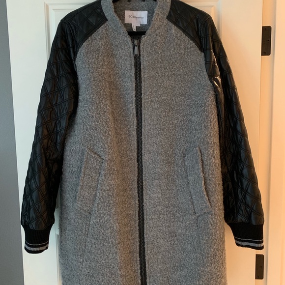 BCBGeneration Jackets & Blazers - BCBGeneration Wool Coat w/faux leather sleeves